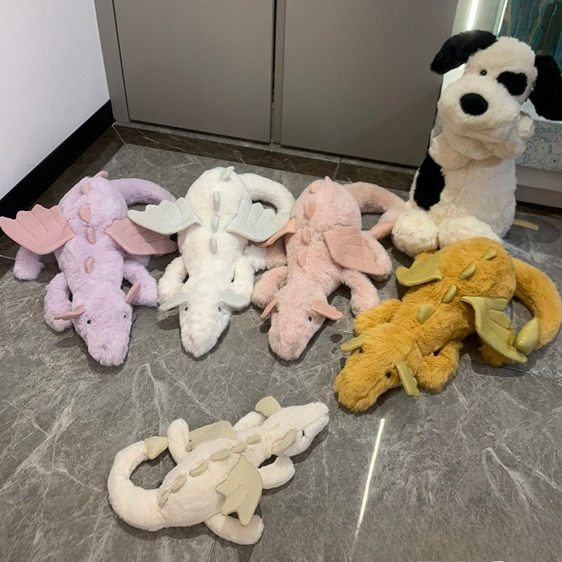 Jellycat flying dragon sky dragon snow dragon plush doll pink soothing doll toy for girls holiday gi