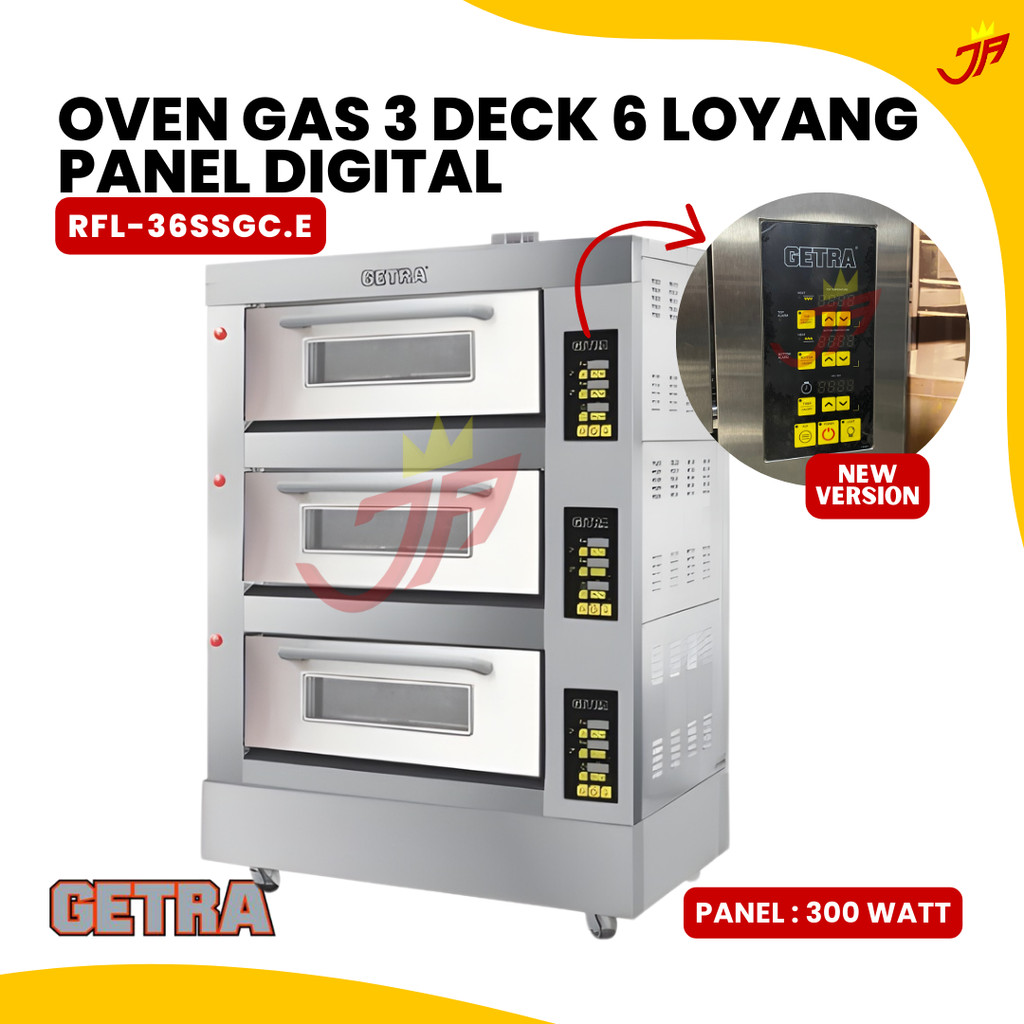GETRA Gas Baking Oven RFL-36SSGC.E / Oven Getra 3 Deck 6 Loyang Digital