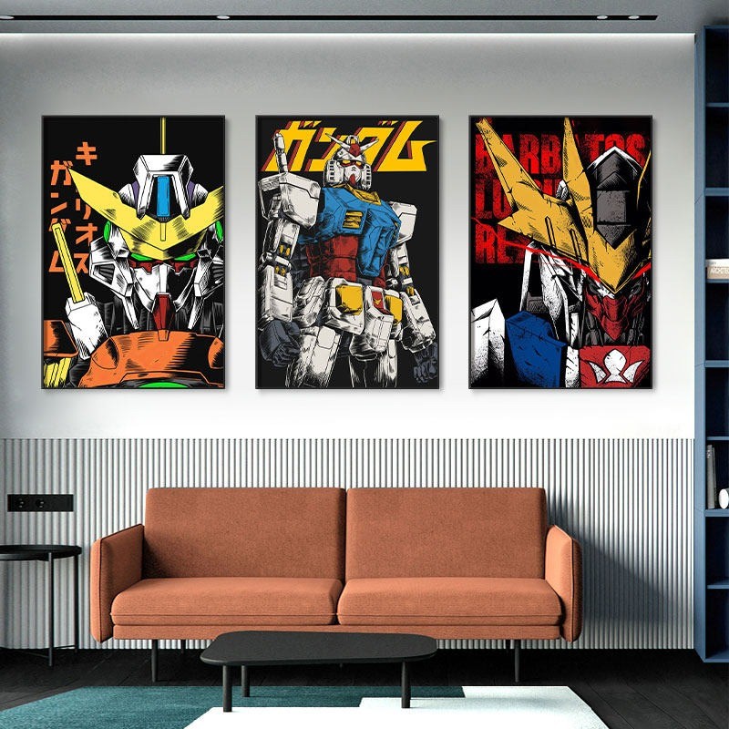 Frameless Gundam Decoration Poster Mobile Warrior Unicorn Comic Mural Anime Surrounding Bedroom Entr