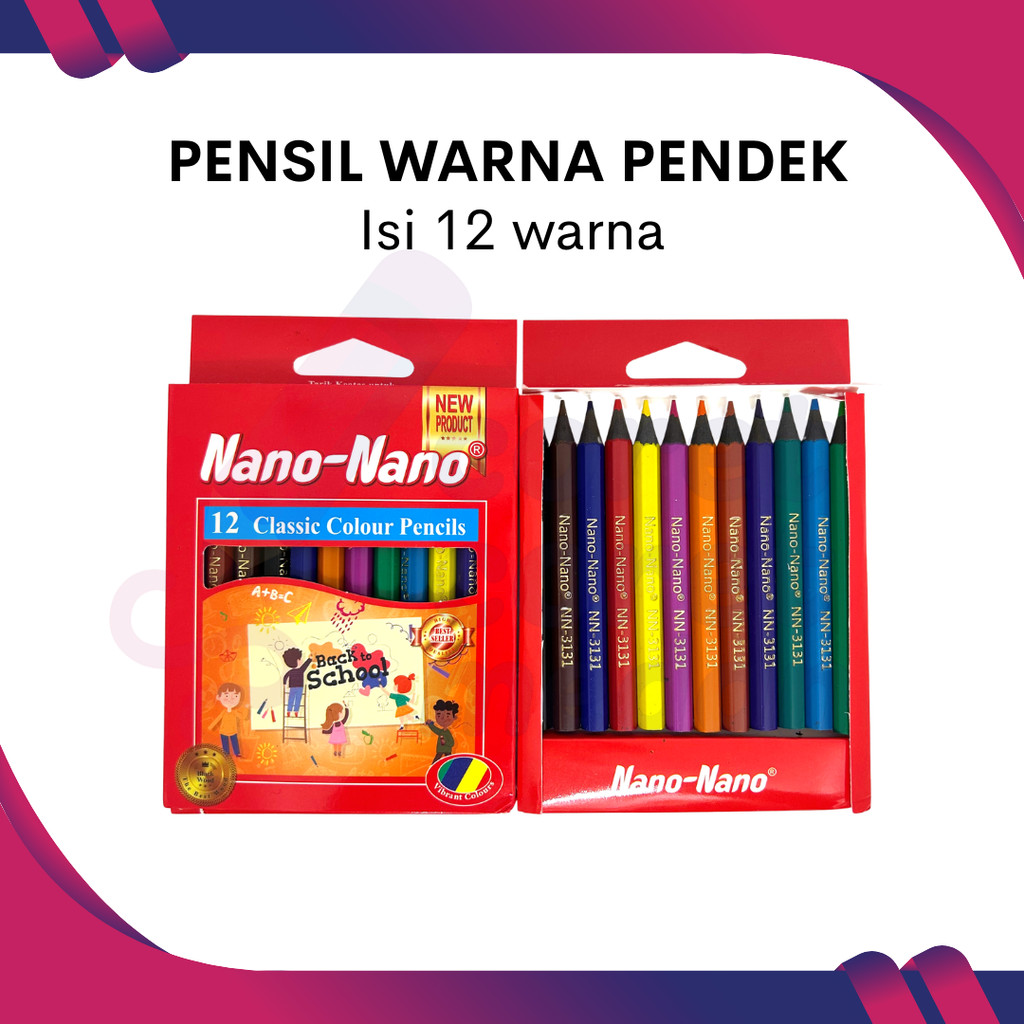 PENSIL WARNA PENDEK KELIR KAYU MURAH