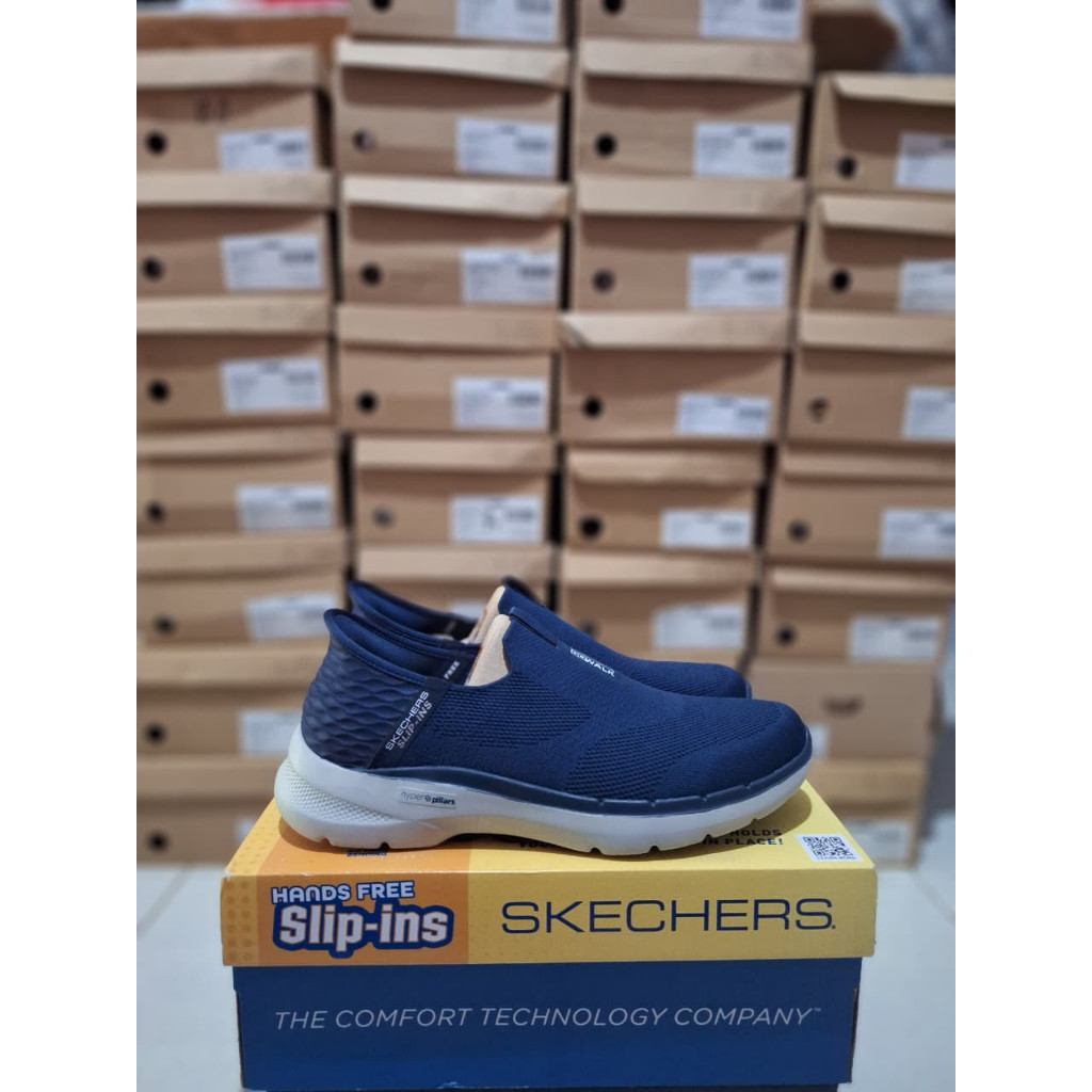 Sepatu Skechers Go walk 6 Easy On Slip Ins 216278/NVY Original 100%