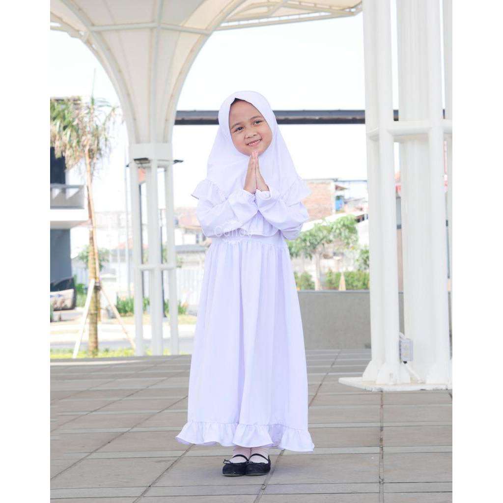 Gamis Anak Jersey Madina Putih