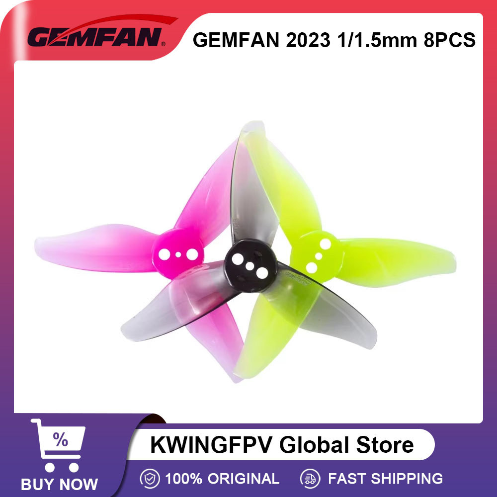 12 Pasang Baling-Baling Gemfan 2023 3-Blade 2 Inch GEMFAN Hurricane 2023 2x2.3 3 Lubang untuk Motor 