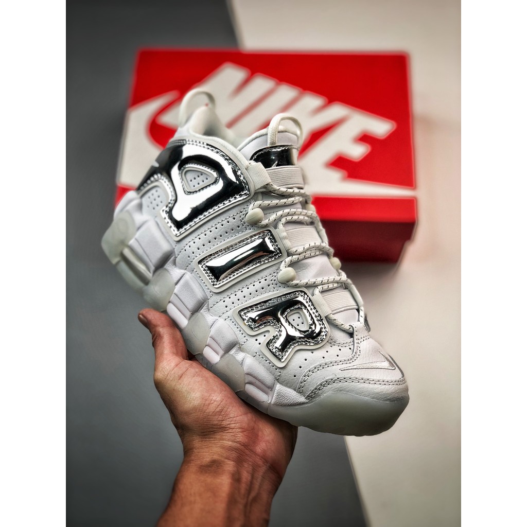 N1K3 A1R More Uptempo Sepatu Basket Asli Pippen Terkuat dari Liquid Silver