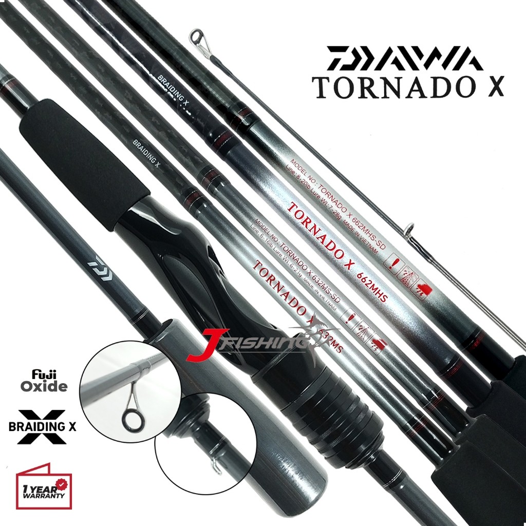 Joran DAIWA TORNADO X | Fuji | Braiding X | Spinning | Baitcasting|  Casting | Sungai Danau Laut | O