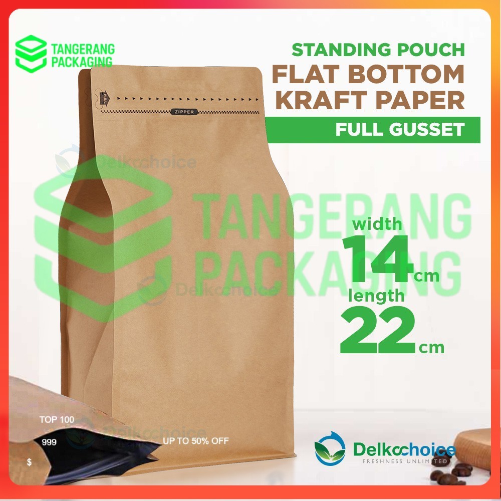 Standing Pouch Kraft Full Gusset 14x22