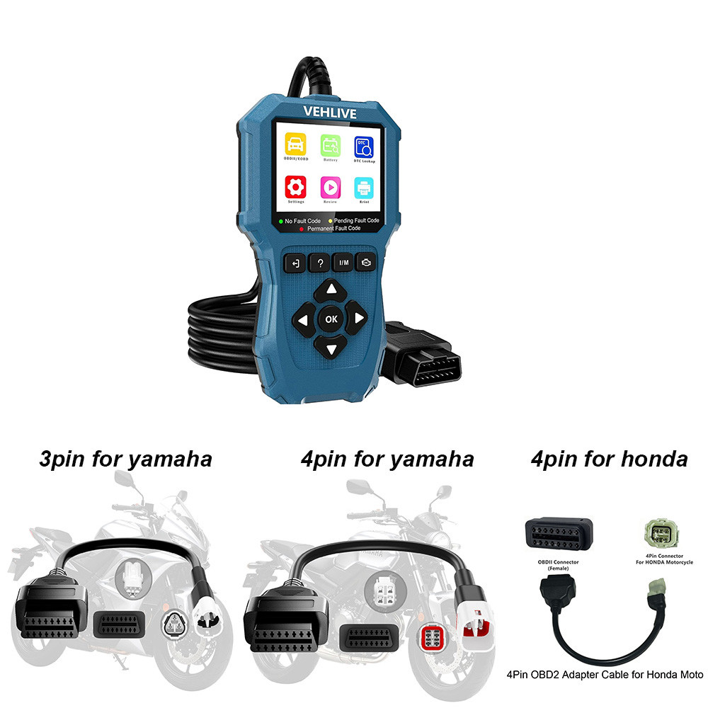 Car Code Reader Moto OBD2 Scanner agnostic Tools OBD Fault Error Detector Y-splitter Cable For Suzuk