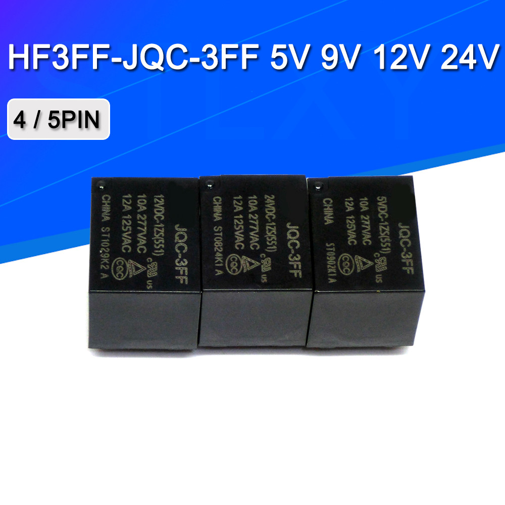 5 Buah Relay HF3FF-JQC-3FF- 5VDC-1ZS 12VDC-1ZS 24VDC-1ZS(551) DIP5 1HS 4PIN 5V 12V 24V DC