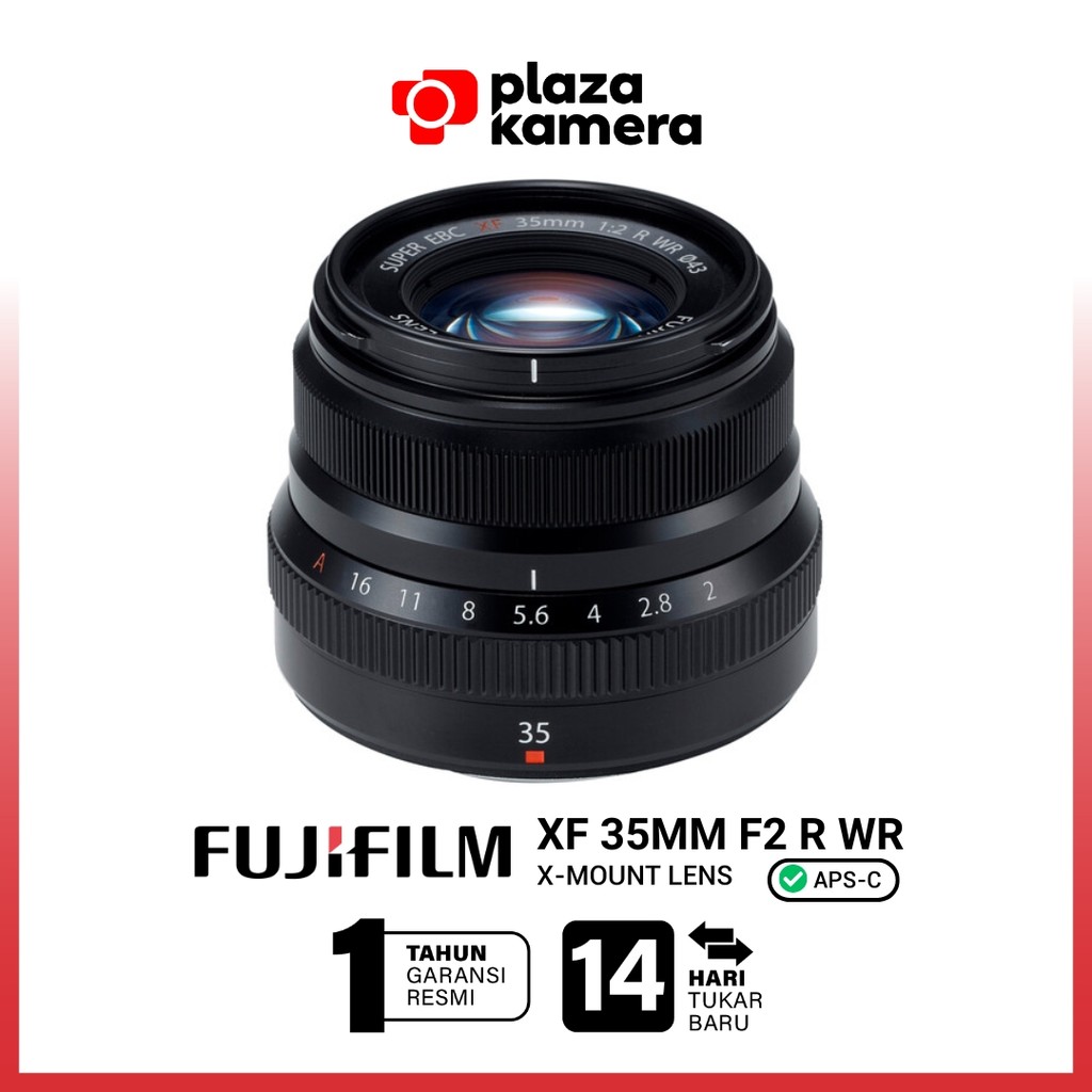 Lensa Fujinon XF 35mm f/2 R WR Black Lensa Fix Wide Fujifilm 35mm Lens X-Mount
