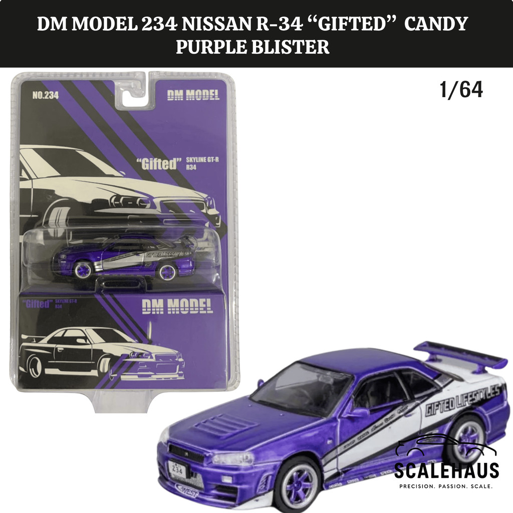 DM Model 1/64 234 Nissan Skyline R-34 Candy Purple RHD