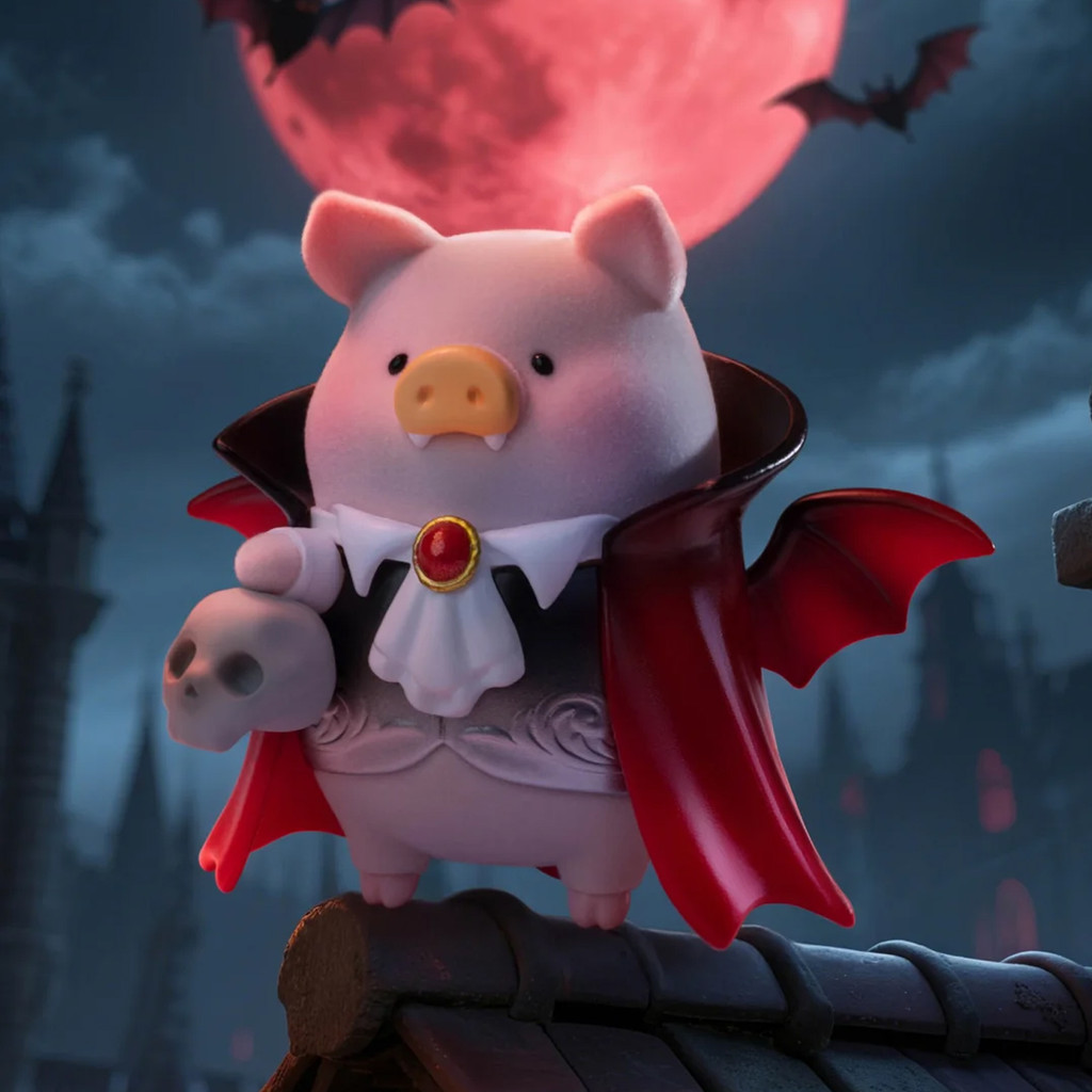 LuLu The Piggy Surprise Can 2 Halloween Action Figure Toys Pumpkin Lu Model Vampire Frankenstein Fig