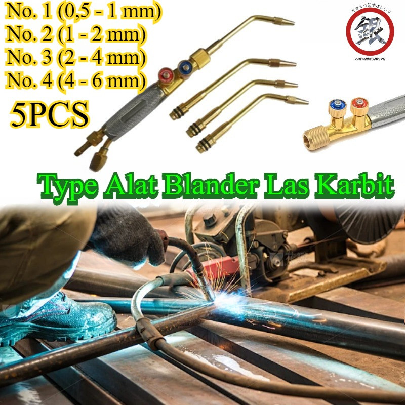 5PCS/Set Blander Las Karbit Paket Siap Kuningan Bahan/ Blender Las Potong Heavy Duty/ Bender Las Kar