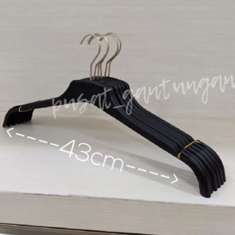 TERBARU Hanger Baju Distro Plastik 282 Hitam ( 1 Lusin  )