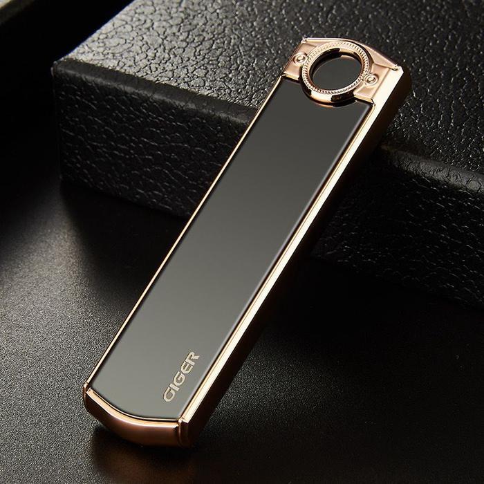 Korek Api Elektrik 073 Kecil Fingerprint Touch Sensor Korek USB Cas - Hitam