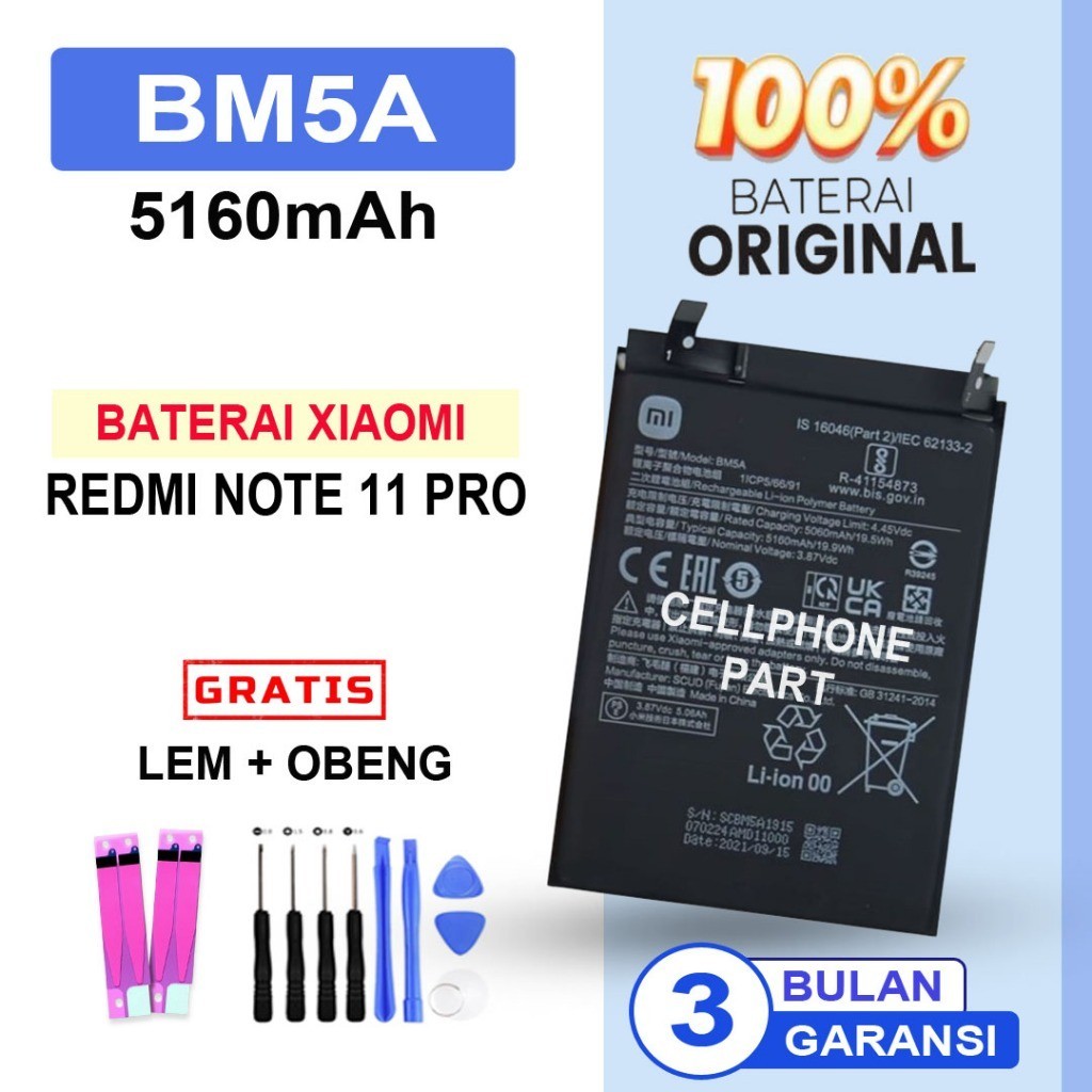 BATERAI BATRE XIAOMI REDMI NOTE 11 PRO / BM5A ORIGINAL