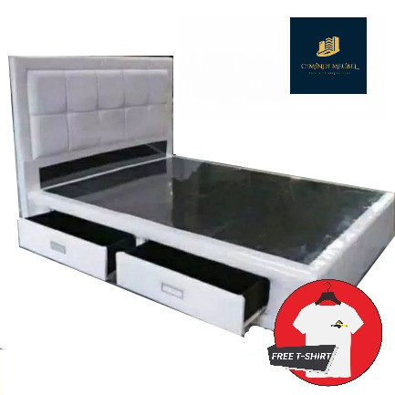 Dipan Divan Ranjang Laci + Sandaran Kasur Tempat Tidur SpringBed Busa Modern Minimalis Mewah CM 2