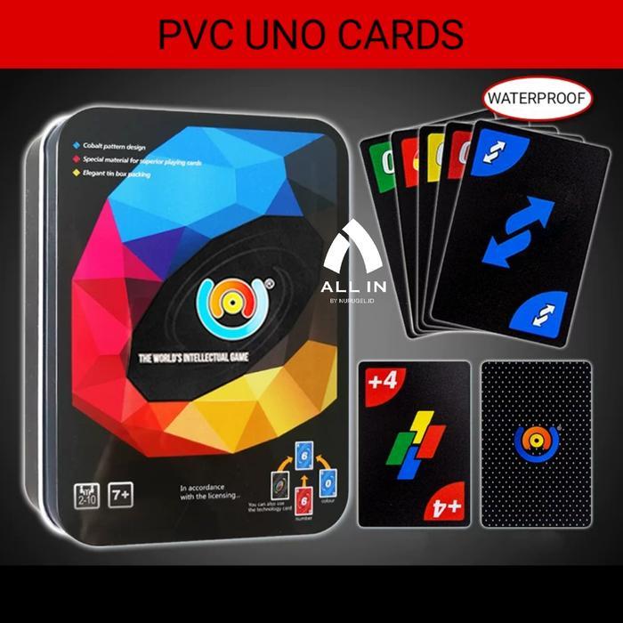 Kartu UNO Plastik Anti Air / PVC Waterproof UNO Card Game Toys