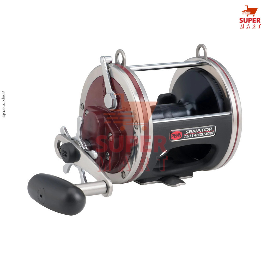 Supermartsby Reel Pancing PENN Senator 114H2LW Star Drag Conventional Reel Handle Kanan Mancing Over