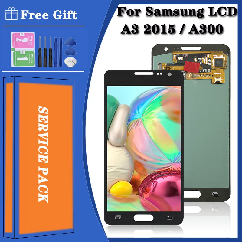 4.5"  New A3 LCD for SAMSUNG  A300 LCD splay Tou Screen A3 2015 A300H A300F Tou Screen gitizer Repla