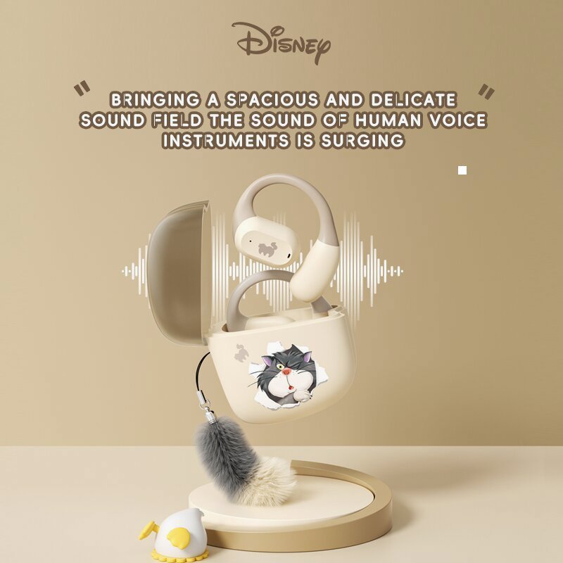 Disney QSO02 Earphone Bluetooth Nirkabel - Kualitas Suara HiFi, Tahan Air, Desain Sport Headset, Blu