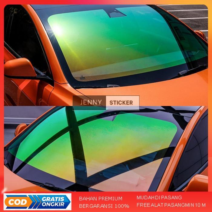 KACA FILM PEREDAM PANAS Sticker Stiker Kaca Film Mobil Chameleon Pelangi Rainbow Bunglon - KF PELANG