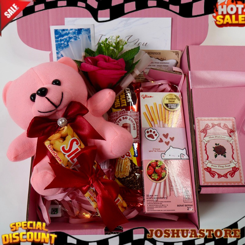 Sweet Valentine Hampers Snack Box Giftbox Kado Pink Series Kado Valentine Kado Ulang Tahun Wisuda Su