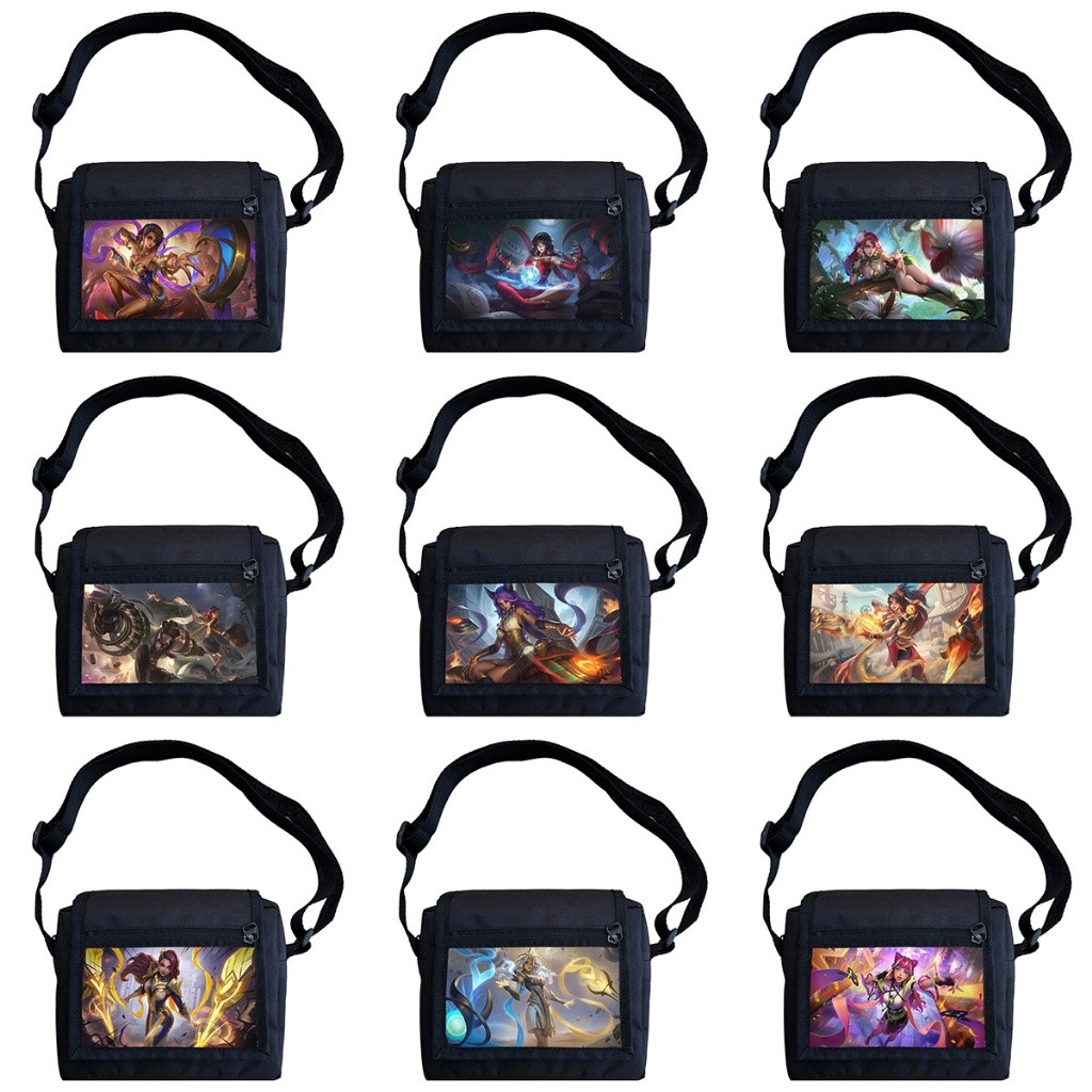 Tas Selempang Mini Arfachi Bahan Kanvas Waterproof Pria Wanita Motif Esmeralda MLBB Mobile Legend