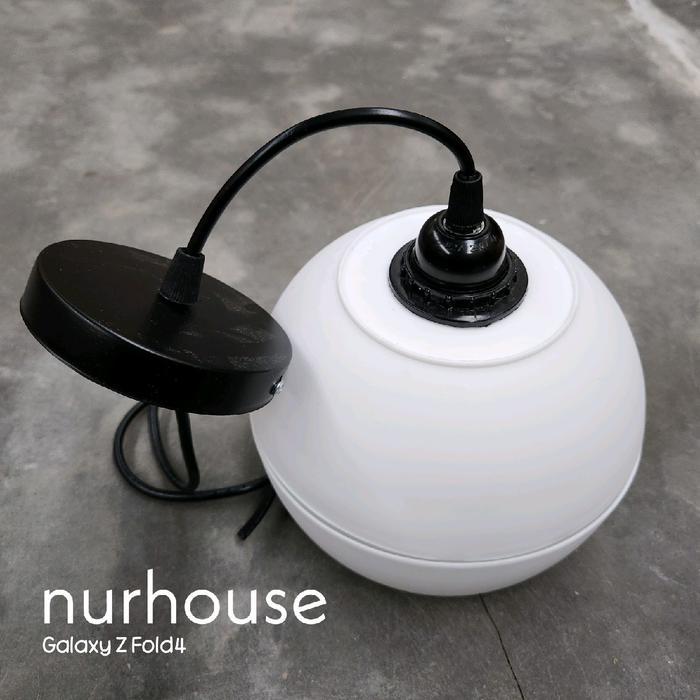 lampu gantung minimalis bulat lampu hias gantung moonlight kap bulat - hitam