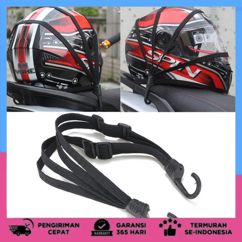 Tali Pengikat Helm Jaring Helm Tali Pengikat Helm Elastis Helmet PENGIKAT BARANG / HELM 60 cm