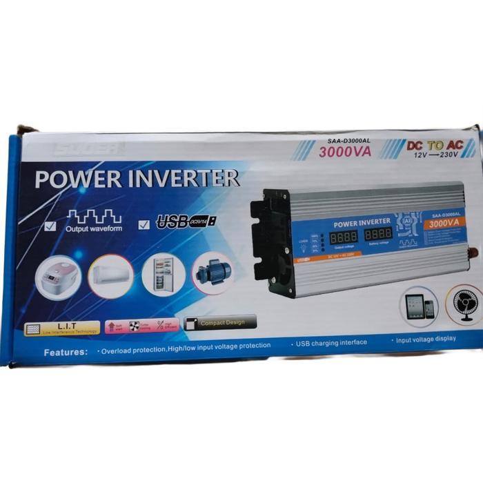 Semangatklub Inverter DC to AC 3000 Watt DC 12V ke AC PLN 220V SUOER TERLARIS