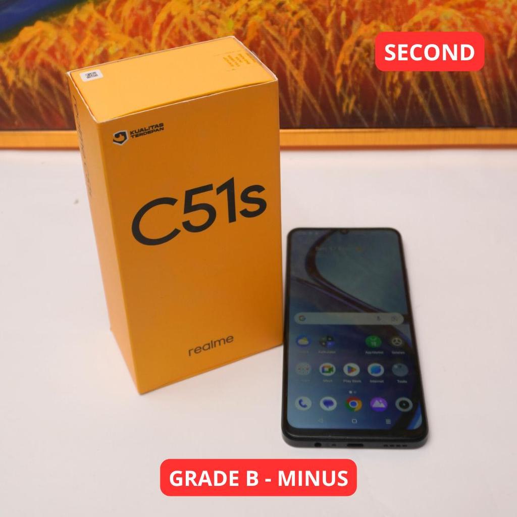 REALME C51S 6/128 GB GRADE B - MINUS HP SECOND ORIGINAL SINAR MUTIARA CELL