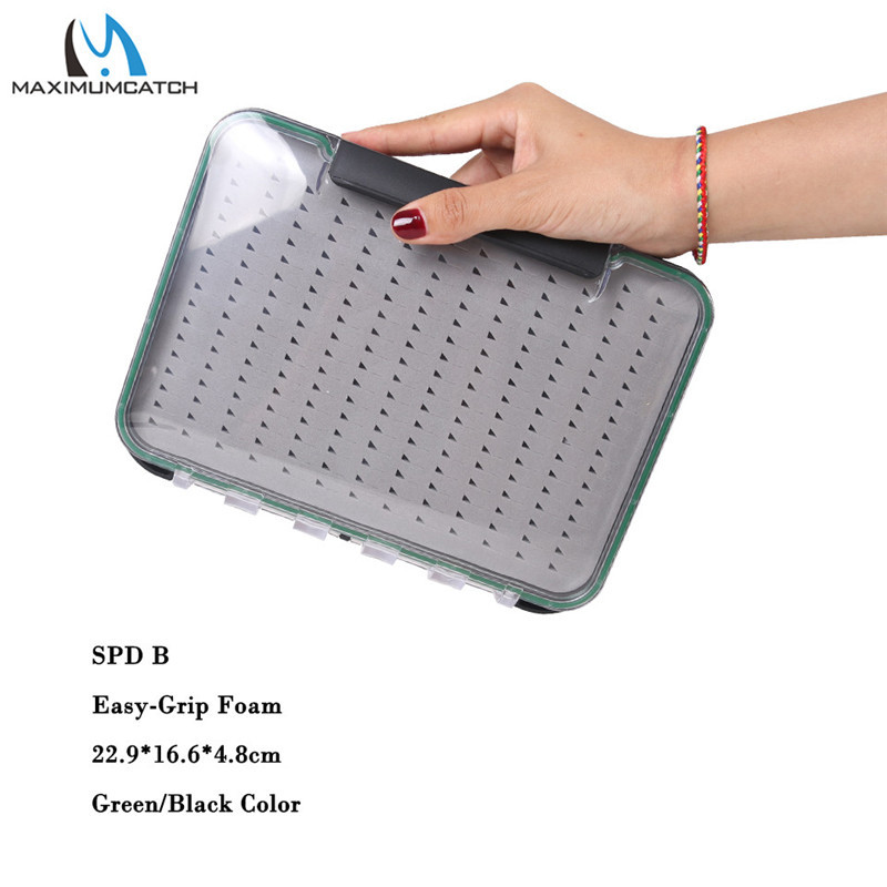 Maximumcatch Large Size Waterproof Fly Fishing Box Slit/Easy-Grip Foam Double-Side Fly Box Clear Lid