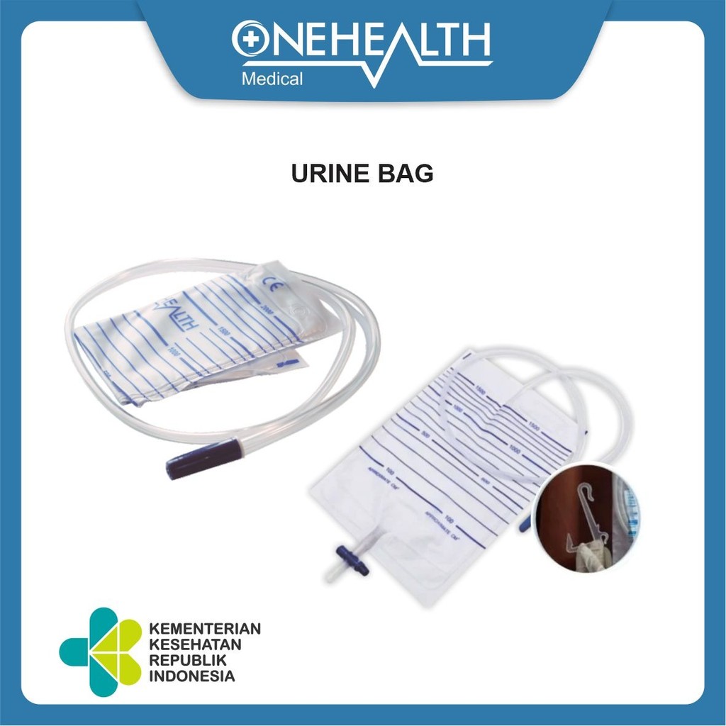 ONEHEALTH URINE BAG 2000ML T TYPE WITH HANGER dan Biasa