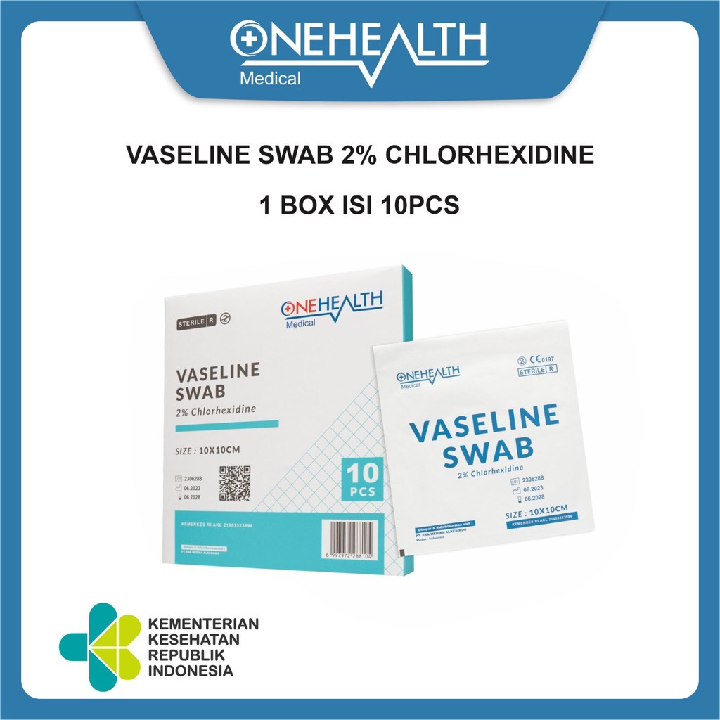 Onehealth Vaseline Swab 10x10cm Kain Kasa Pembalut Untuk Perawatan Luka - Box