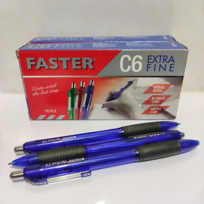 Pulpen Faster C6 Biru Stationery