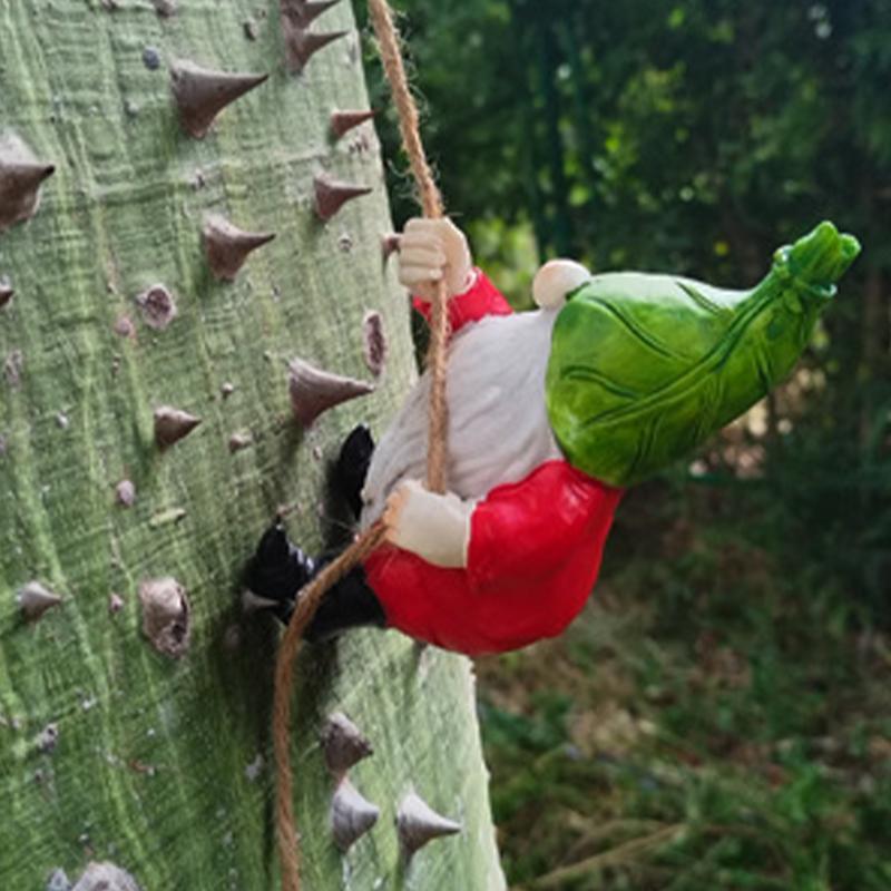 Climbing Garden Gnome Garden Gnomes Yard Gnomes Resin Garden Sculptures Weather Resistant Gnomes Fig