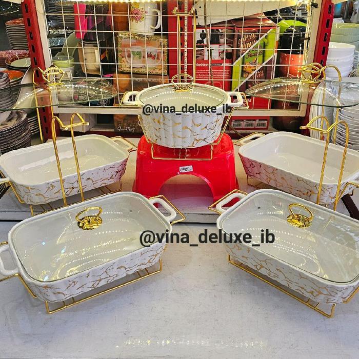 Prasmanan Keramik Set Fiorenza 4+1 Rak Gantung (Hitam, Putih, LGM) - Putih