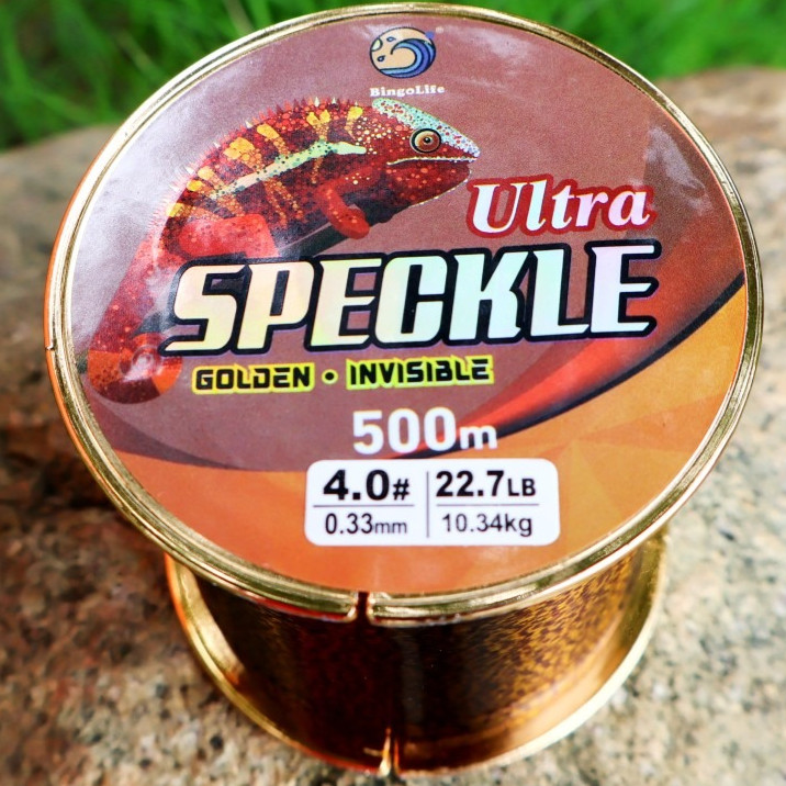Bingolife Senar Pancing Golden Speckle Nilon 500m Tak Terlihat Kuat Anti Keriting