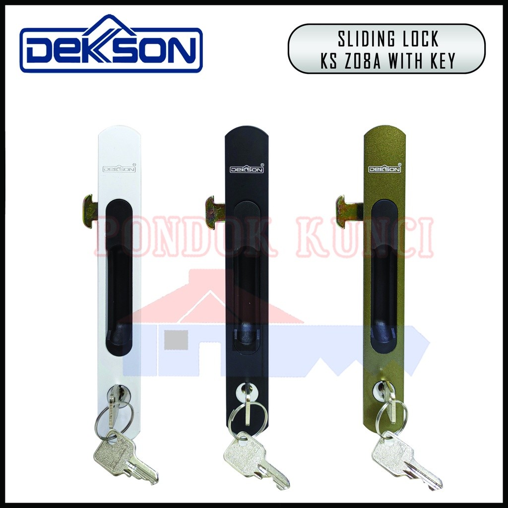 Handle Tarikan Kunci Pintu Jendela Sliding Geser Dekson Z08A Dengan Anak Kunci