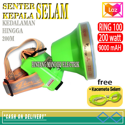 promo toko SENTER KEPALA SELAM JL-232 200WATT/senter selam tahan air 200 watt/senter kepala selam
