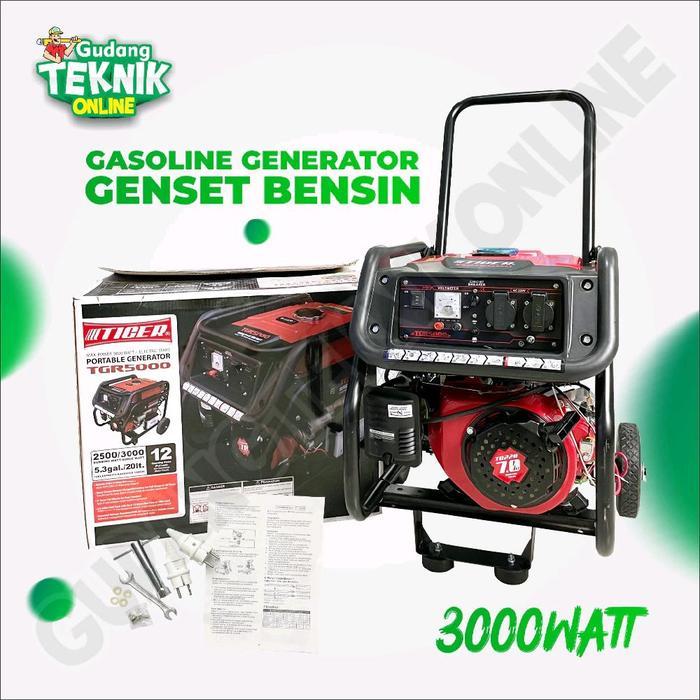 Genset TIGER TGR5000  3000 Watt / Power Generator Genset 3000Watt Double Stater TGR 5000  TIGER