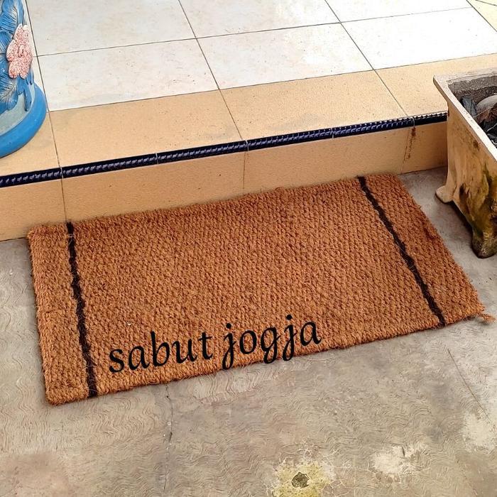 Keset sabut kelapa 90x45 cm - keset ijuk anti ular - keset anyaman sabut kelapa Hitam Tali - -, -