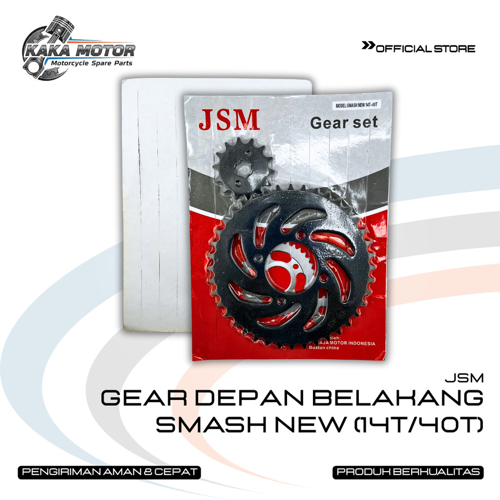 GEAR DEPAN BELAKANG SMASH NEW 14T/40T – GIR SET PRESS SUZUKI SMASH NEW BERKUALITAS