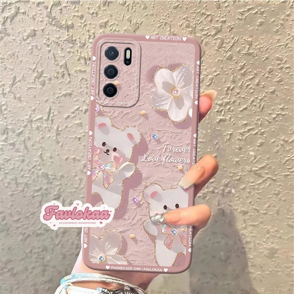 Case Hp Oppo A16 - Casing Hp Oppo A54s - Fashion Case -  Case Kekinian - BEAR CUTE