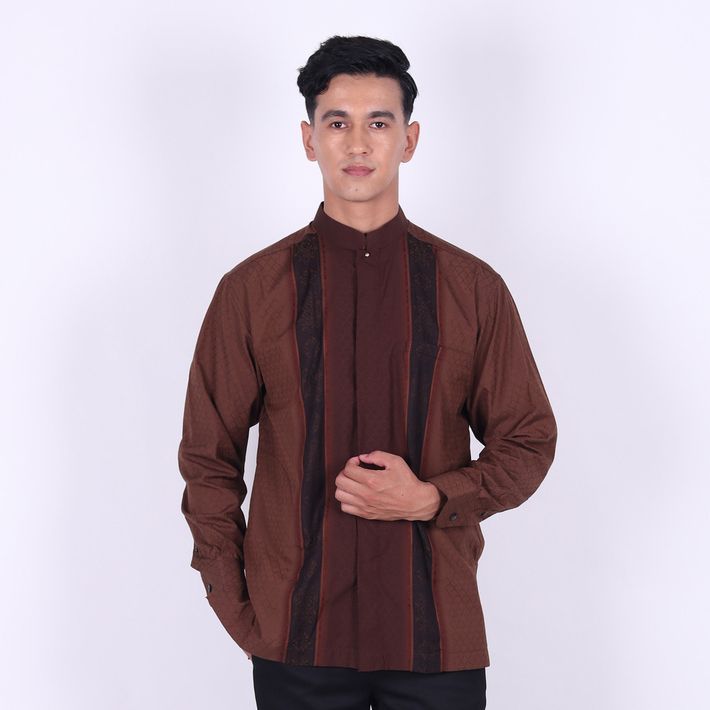 Baju Koko Asli 100% Original | Baju Koko BHS Masterpiece Motif Ali Dark Brown BHS Original