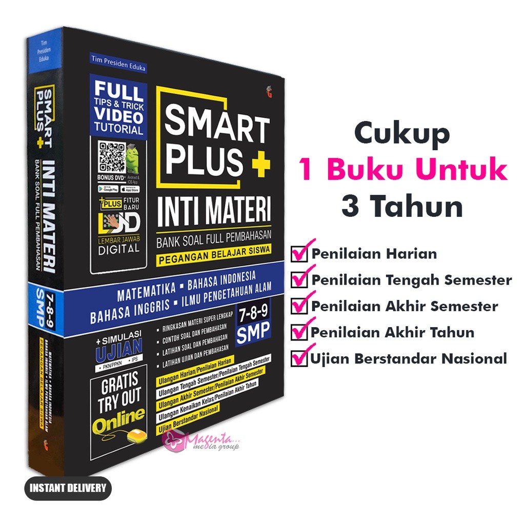 TERBARU Buku Pelajaran SMP Smart Plus Smp/Mts Inti Materi Bank Soal Full Pembahasan