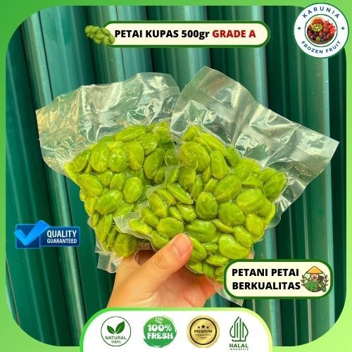 Petai Pete Kupas Grade A Berat 500gram Frozen Termurah