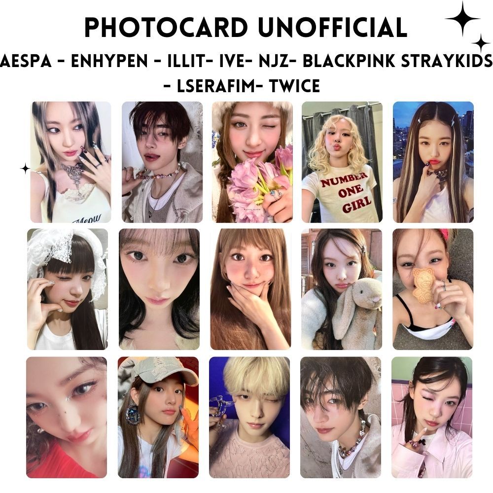 Photocard Zoom Kpop Premium Glossy aespaa twice newjeanss Enhypenn IVE Nmixx Karina potocard Premium