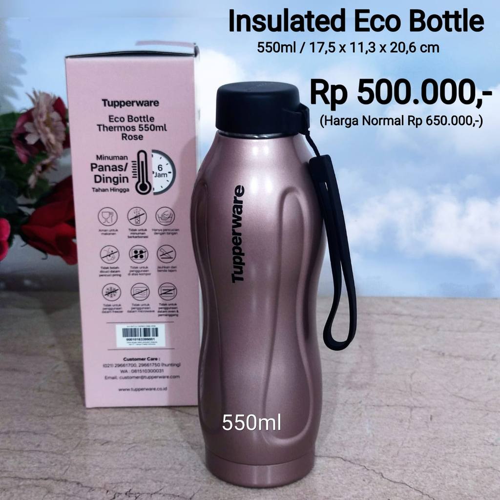 promo toko TUPPERWARE INSULATED ECO BOTTLE 550 ML - TERMOS AIR PANAS - BOTOL MINUM PANAS & DINGIN