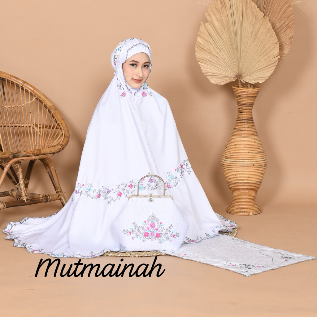 PROMO RAMADHAN DAY Mutmainah Mukena Dewasa Bahan Sutra Velvet Super Premium Bordir Manual Motif Syah